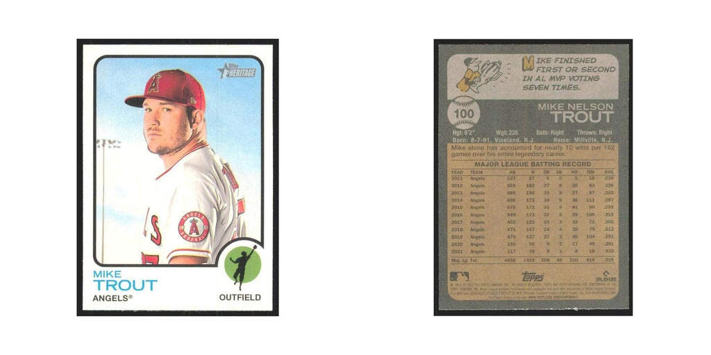 2022 Topps Heritage Mike Trout Angels #100