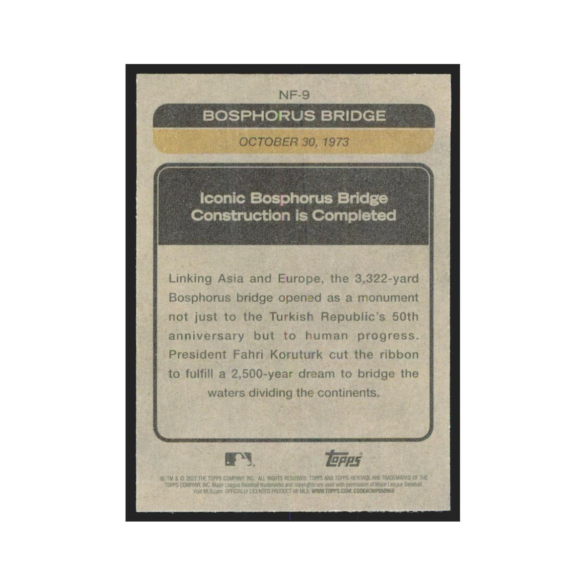 2022 Topps Heritage Bosphorus Bridge #NF-9