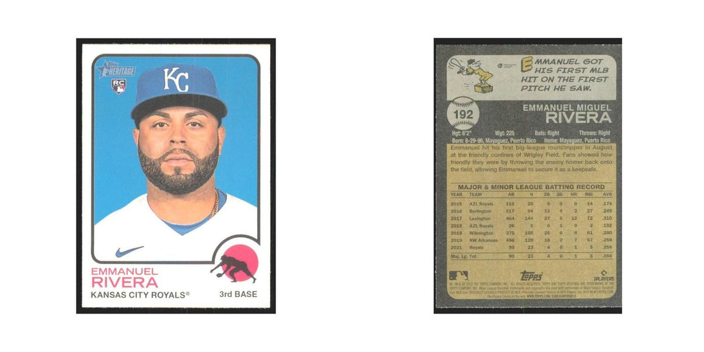 2022 Topps Heritage Emmanuel Rivera RC Royals #192