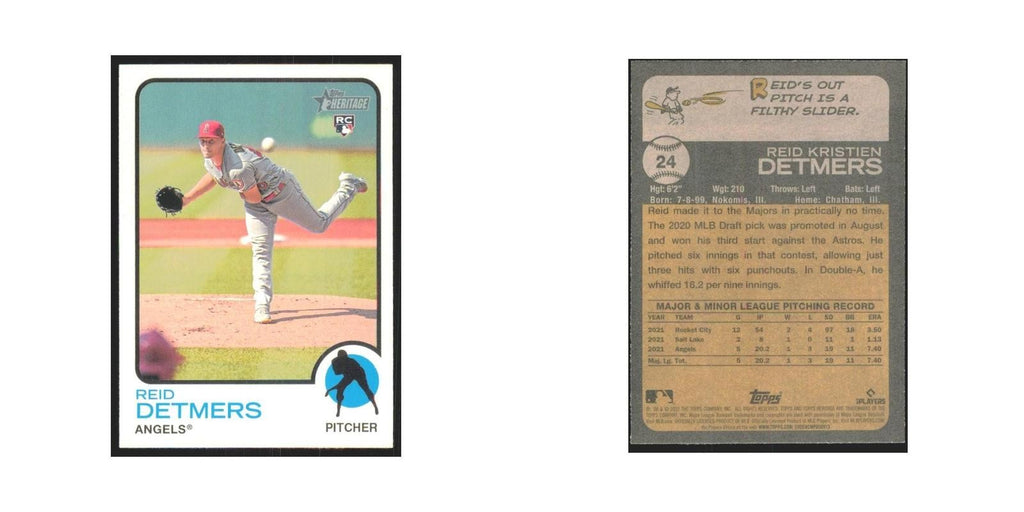 2022 Topps Heritage Reid Detmers RC Angels #24