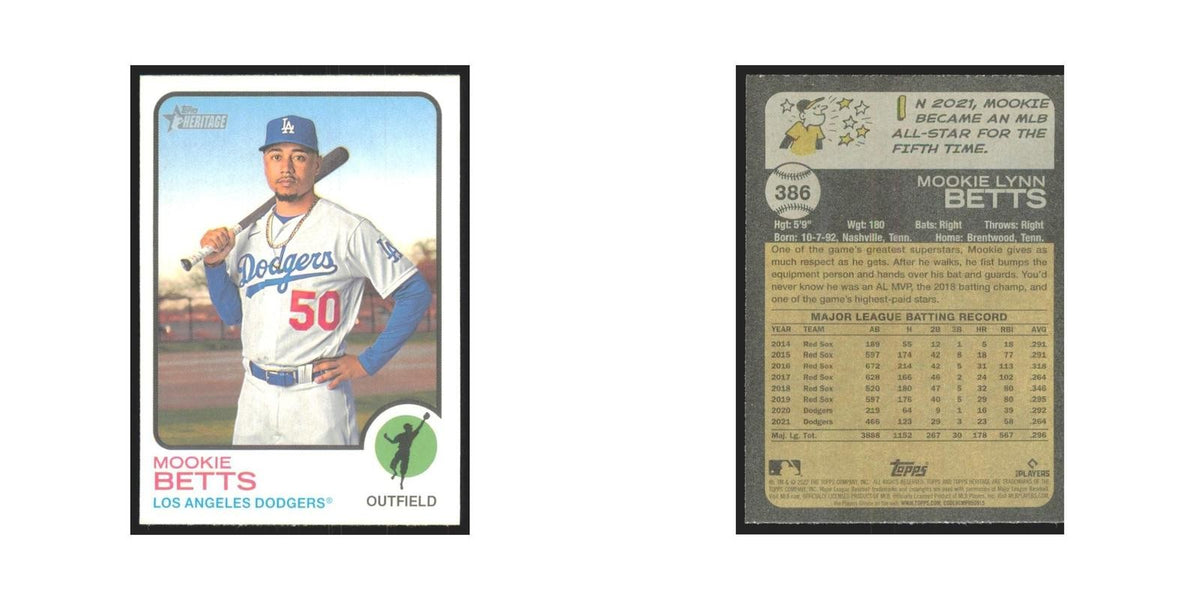 2022 Topps Heritage Mookie Betts Dodgers #386