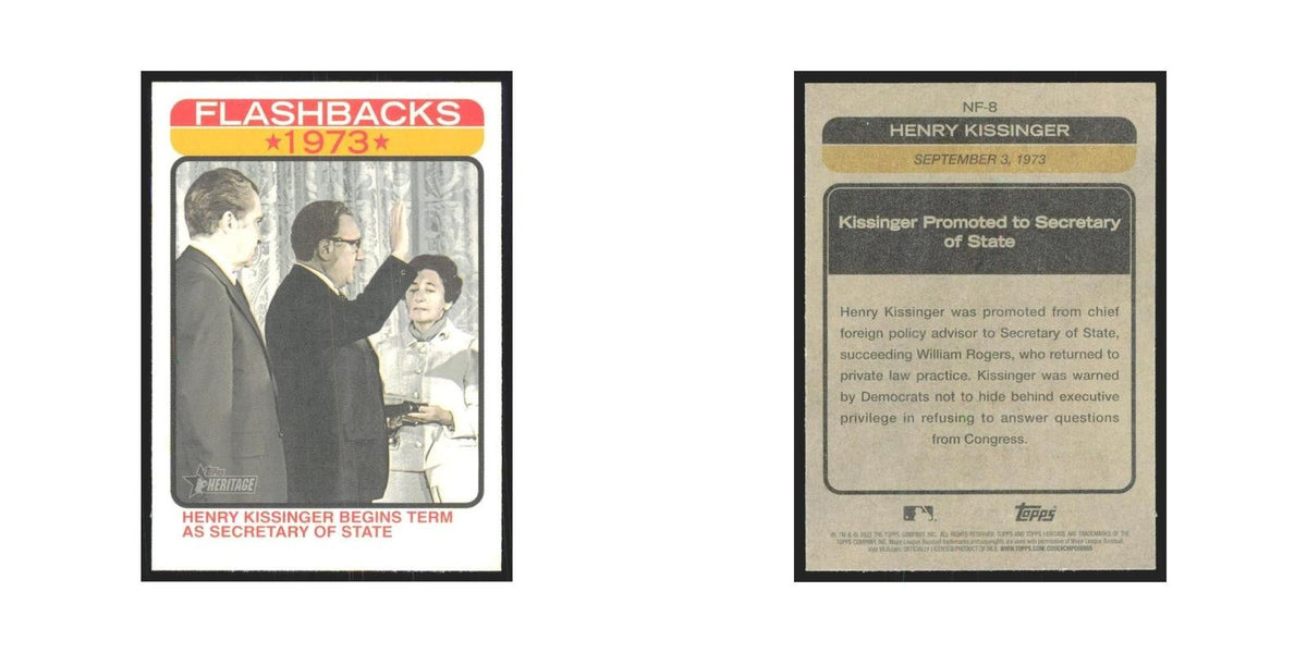 2022 Topps Heritage Henry Kissinger Begins Term as Secretary Of State #NF-8