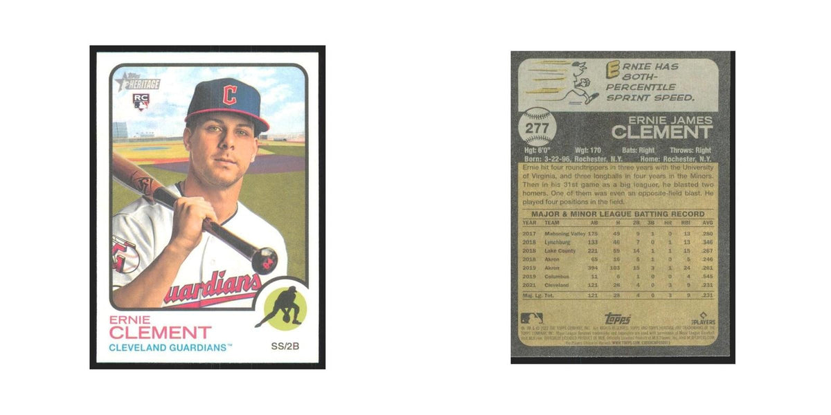 2022 Topps Heritage Ernie Clement RC Guardians #277