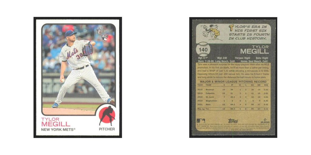 2022 Topps Heritage Tylor Megill RC Mets #140