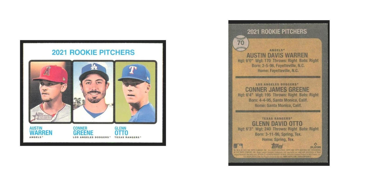 2022 Austin Warren/Conner Greene/Glenn Otto RC Los Angeles Angels/Los Angeles Do