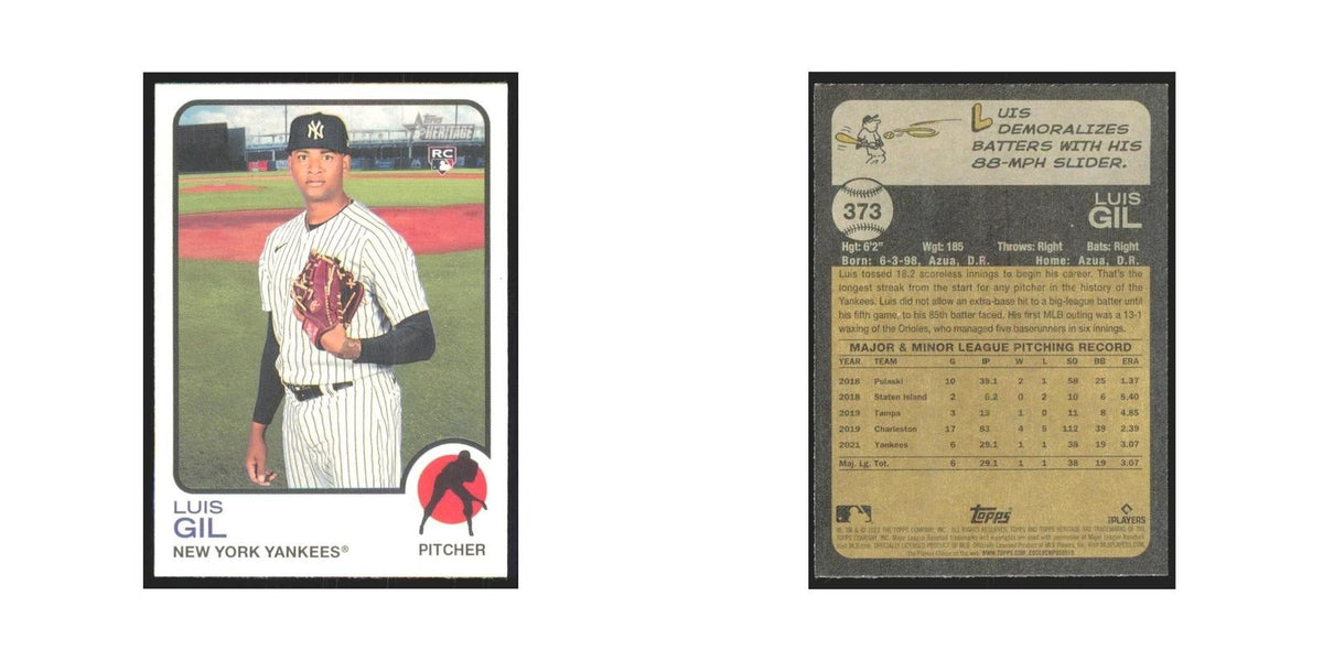 2022 Topps Heritage Luis Gil RC Yankees #373