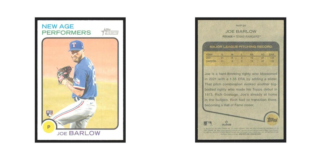 2022 Topps Heritage Joe Barlow Rangers #NAP-24