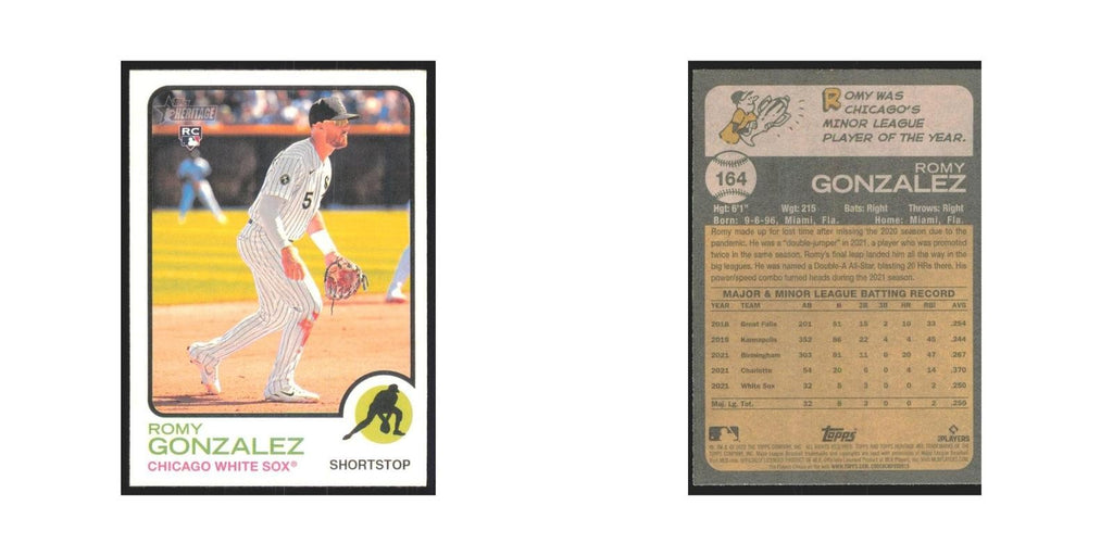 2022 Topps Heritage Romy Gonzalez RC White Sox #164