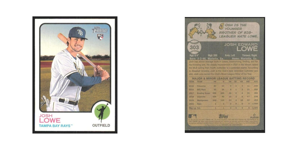 2022 Topps Heritage Josh Lowe RC Rays #303