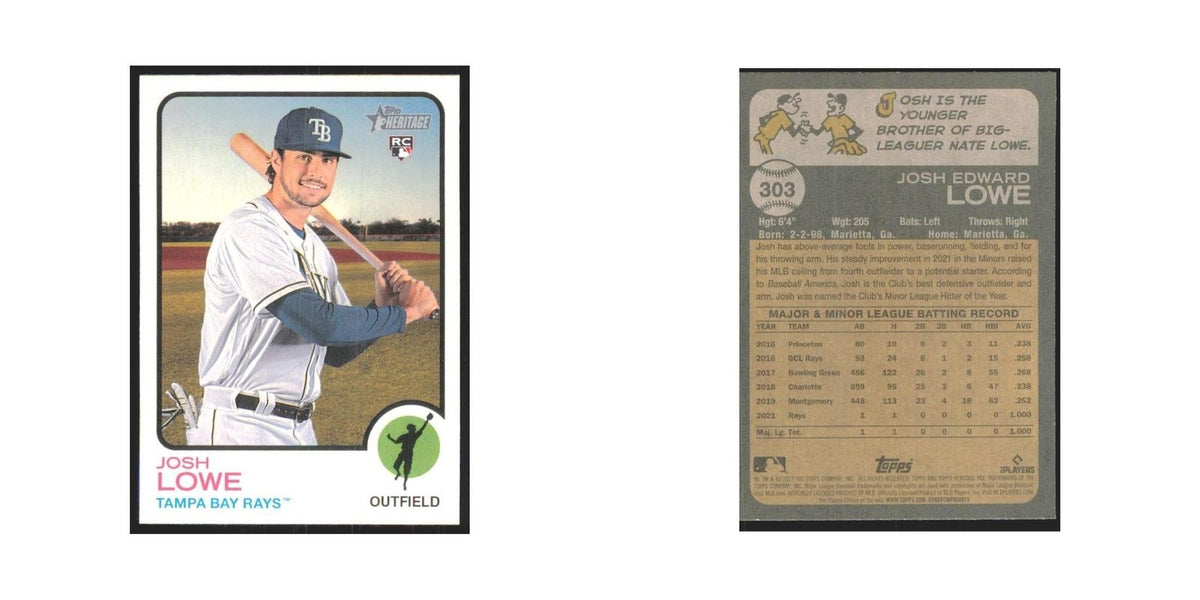 2022 Topps Heritage Josh Lowe RC Rays #303