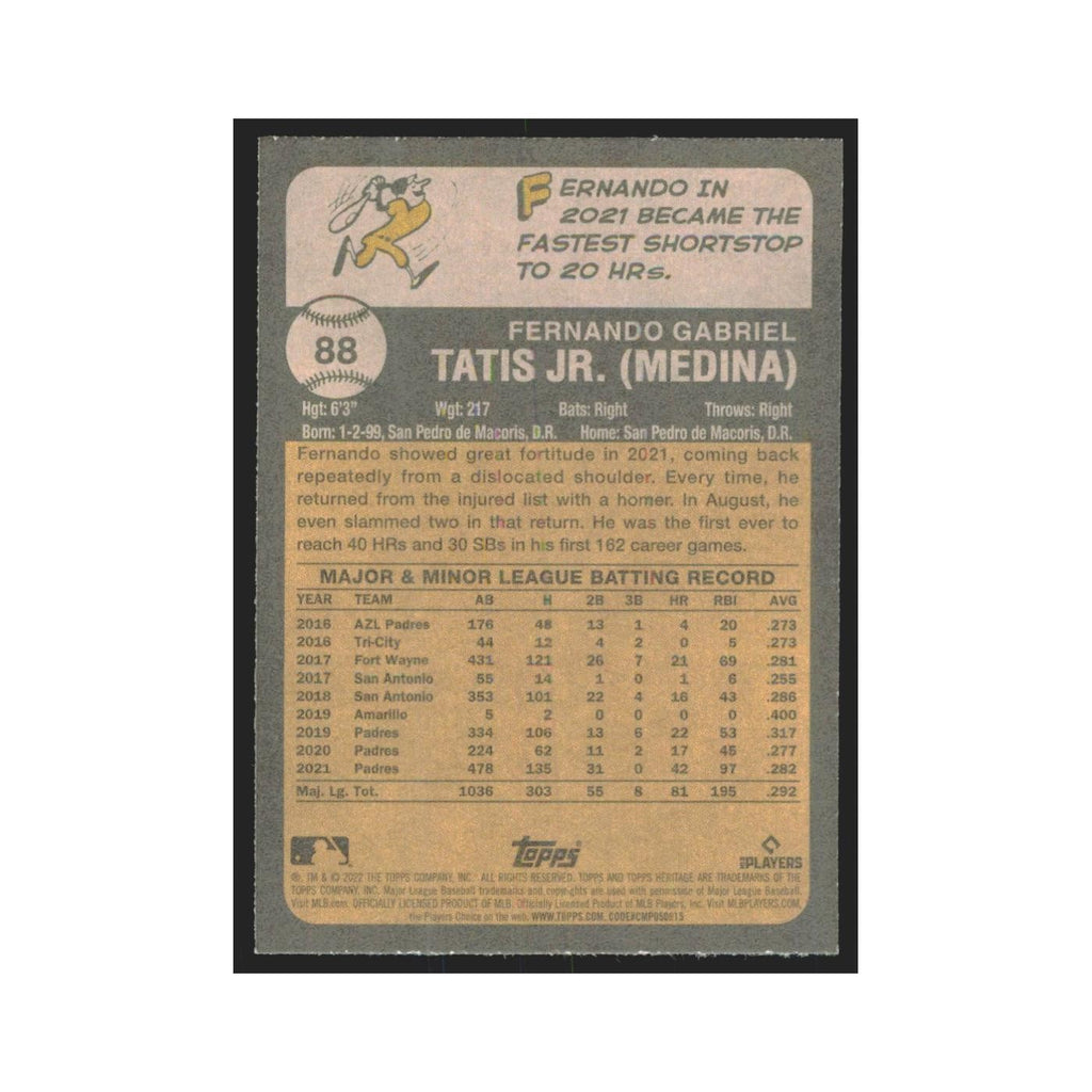 2022 Topps Heritage Fernando Tatis Jr. Padres #88