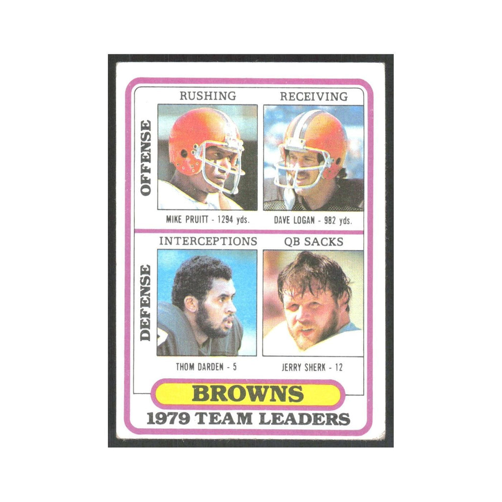 1980 Topps Mike Pruitt/Dave Logan/Thom Darden/Jerry Sherk Browns #376