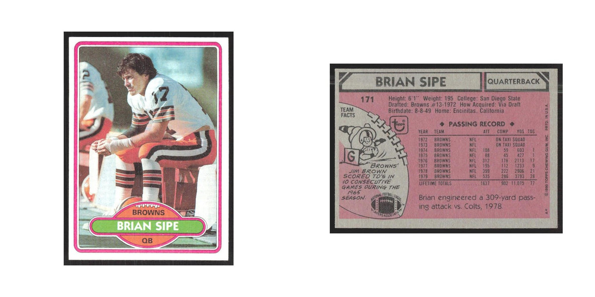 1980 Topps Brian Sipe Browns #171