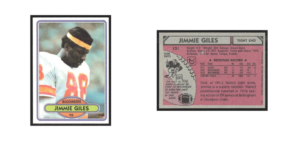 1980 Topps Jimmie Giles Buccaneers #131