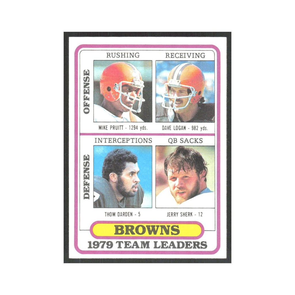1980 Topps Mike Pruitt/Dave Logan/Thom Darden/Jerry Sherk Browns #376