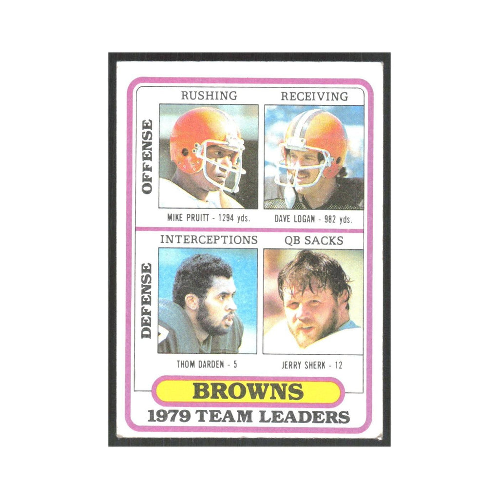 1980 Topps Mike Pruitt/Dave Logan/Thom Darden/Jerry Sherk Browns #376