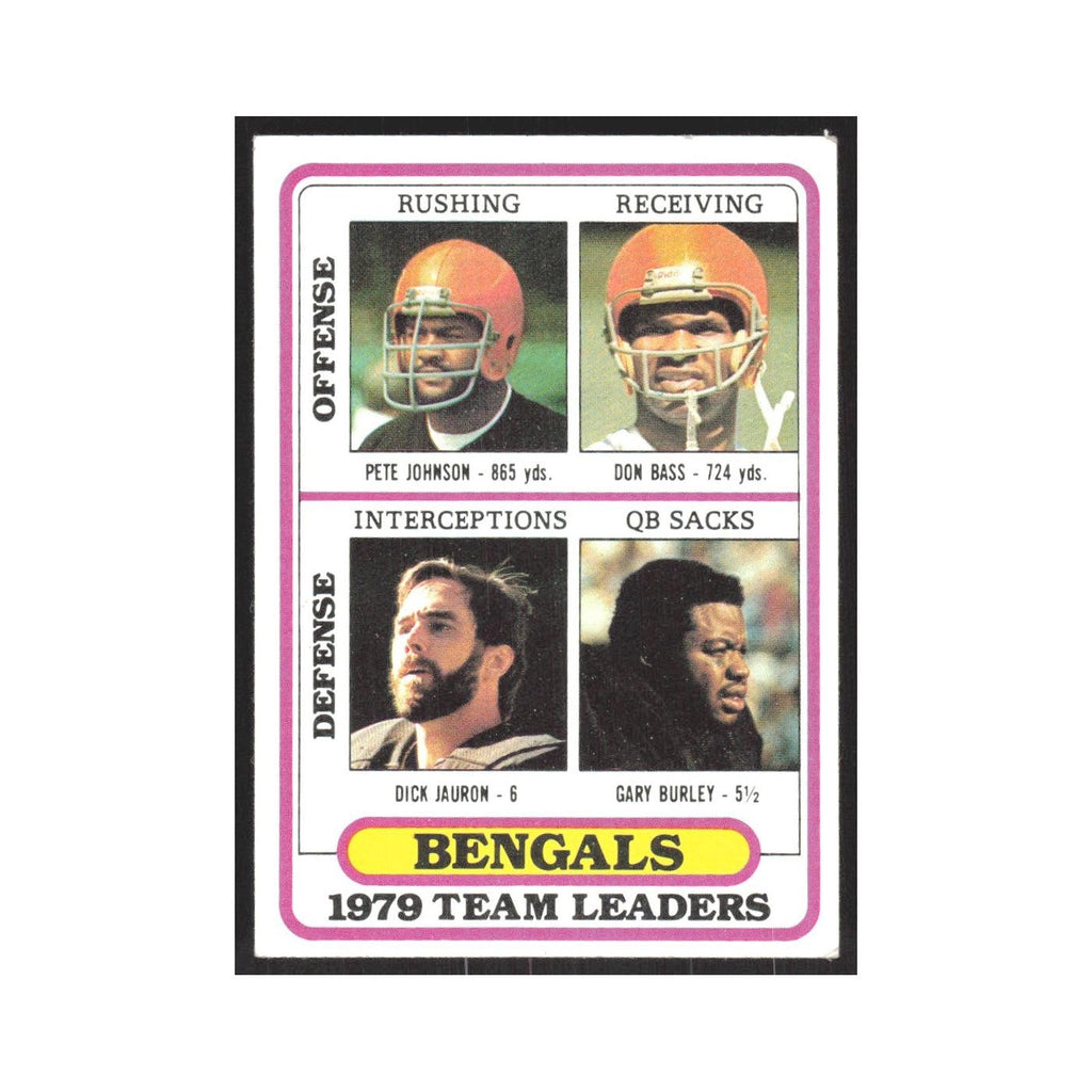 1980 Topps Pete Johnson/Don Bass/Dick Jauron/Gary Burley Bengals #338
