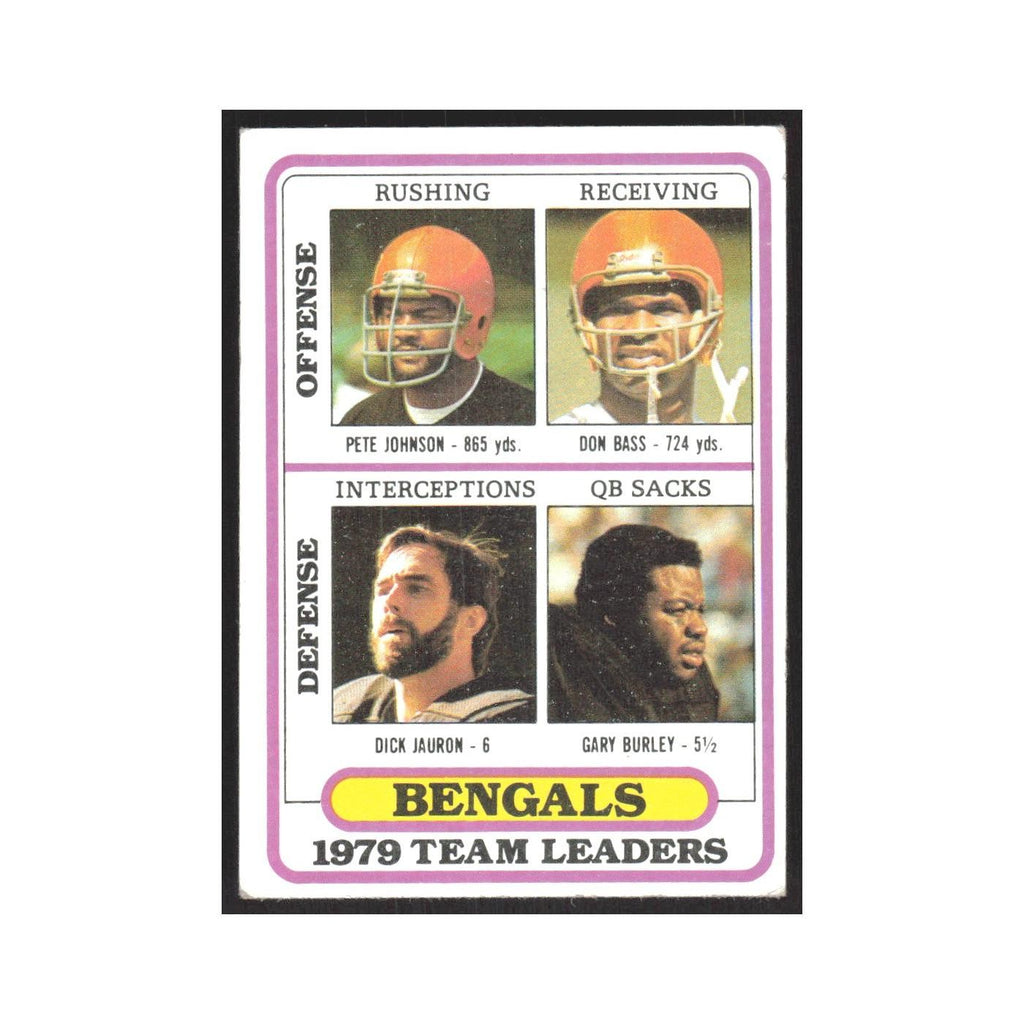 1980 Topps Pete Johnson/Don Bass/Dick Jauron/Gary Burley Bengals #338