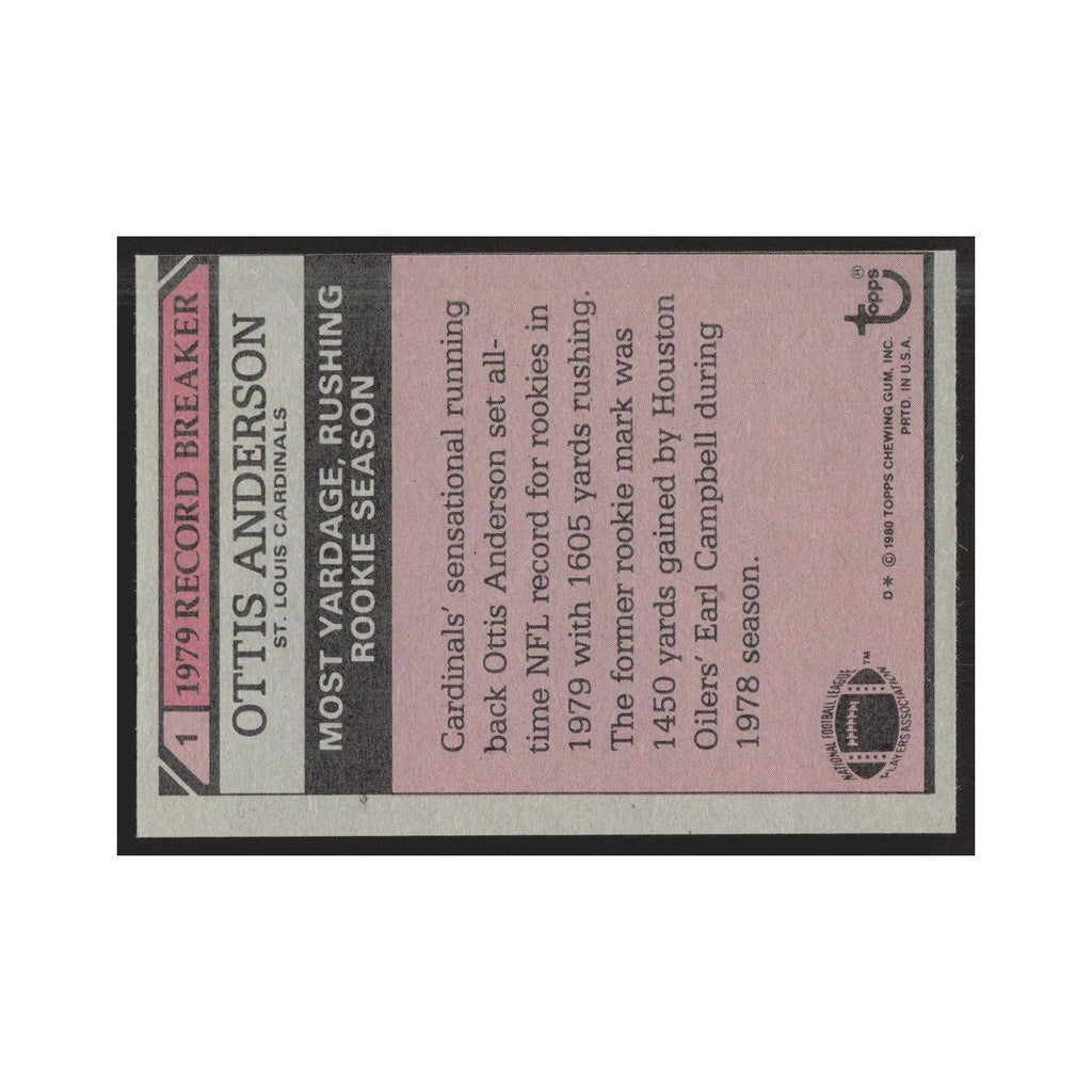 1980 Topps Ottis Anderson Cardinals #1