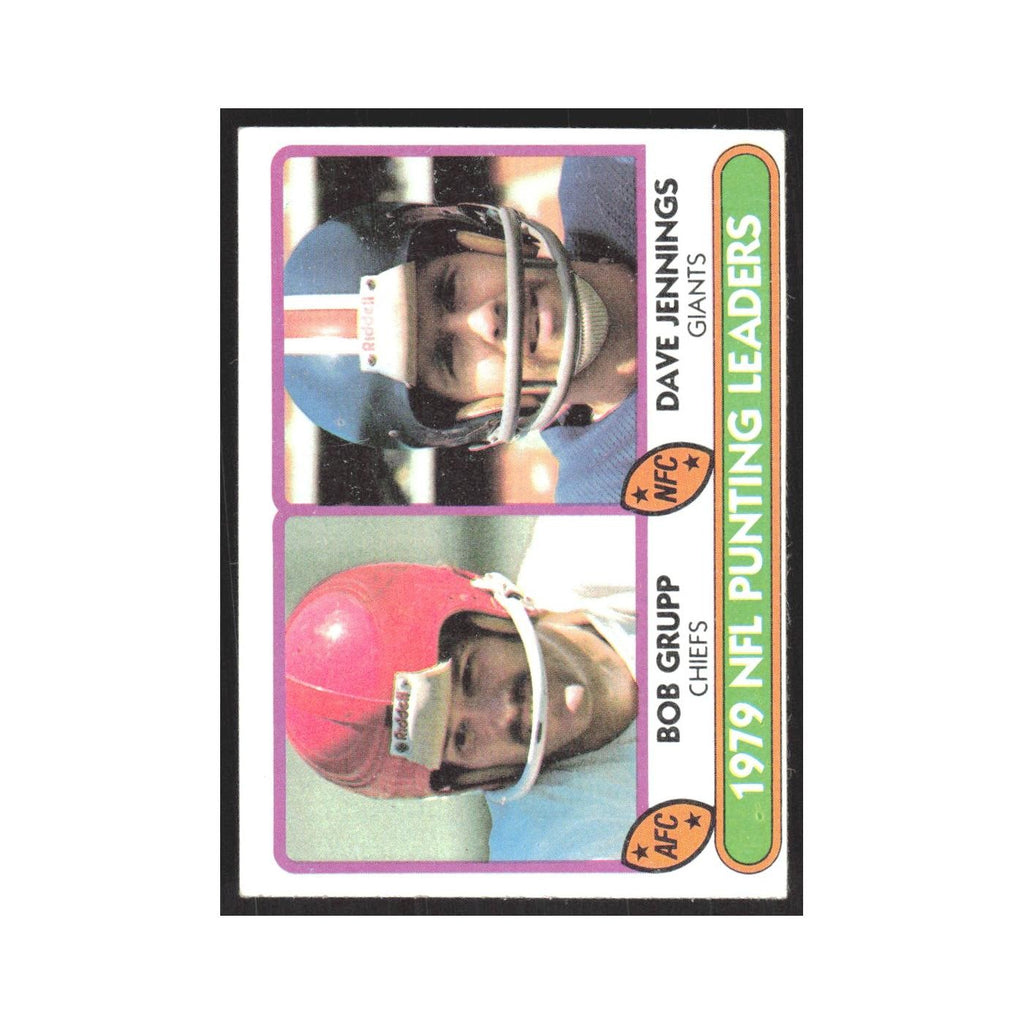 1980 1979 Punting Leaders - Bob Grupp/Dave Jennings Kansas City Chiefs/New York