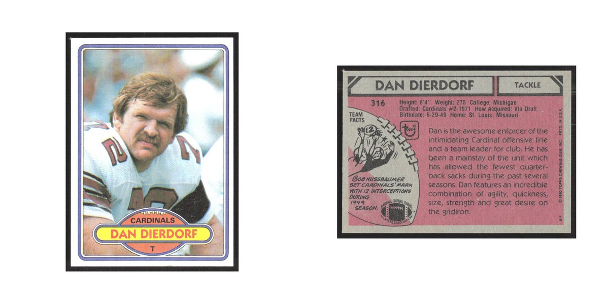 1980 Topps Dan Dierdorf Cardinals #316