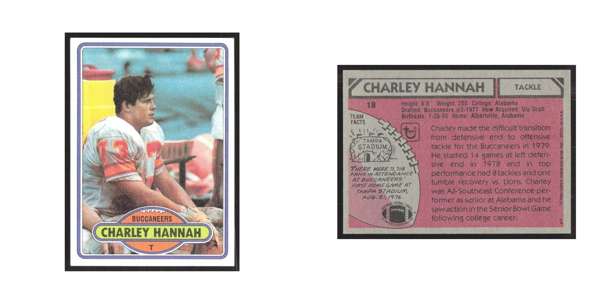 1980 Topps Charley Hannah Buccaneers #18