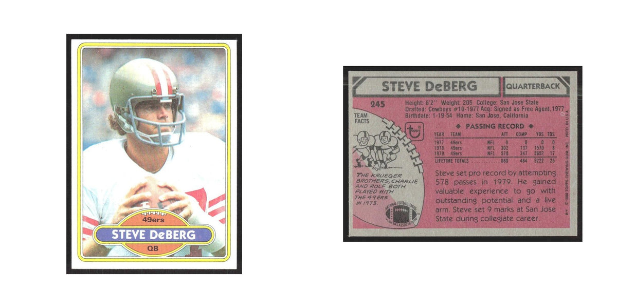 1980 Topps Steve Deberg 49ers #245