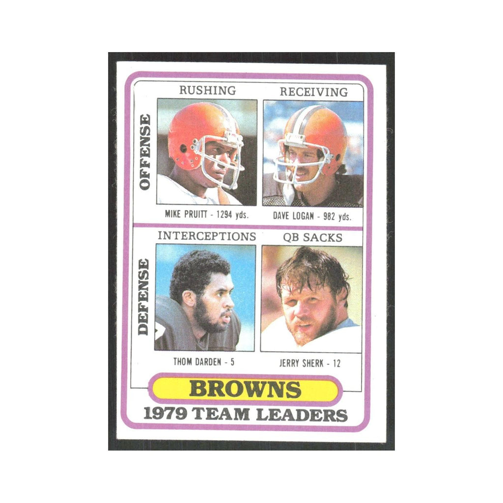 1980 Topps Mike Pruitt/Dave Logan/Thom Darden/Jerry Sherk Browns #376