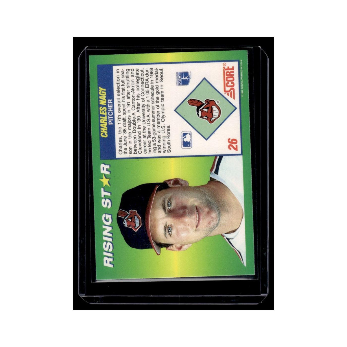 Charles Nagy 1992 Score Rising Stars #26 Cleveland Indians Baseball Card NM