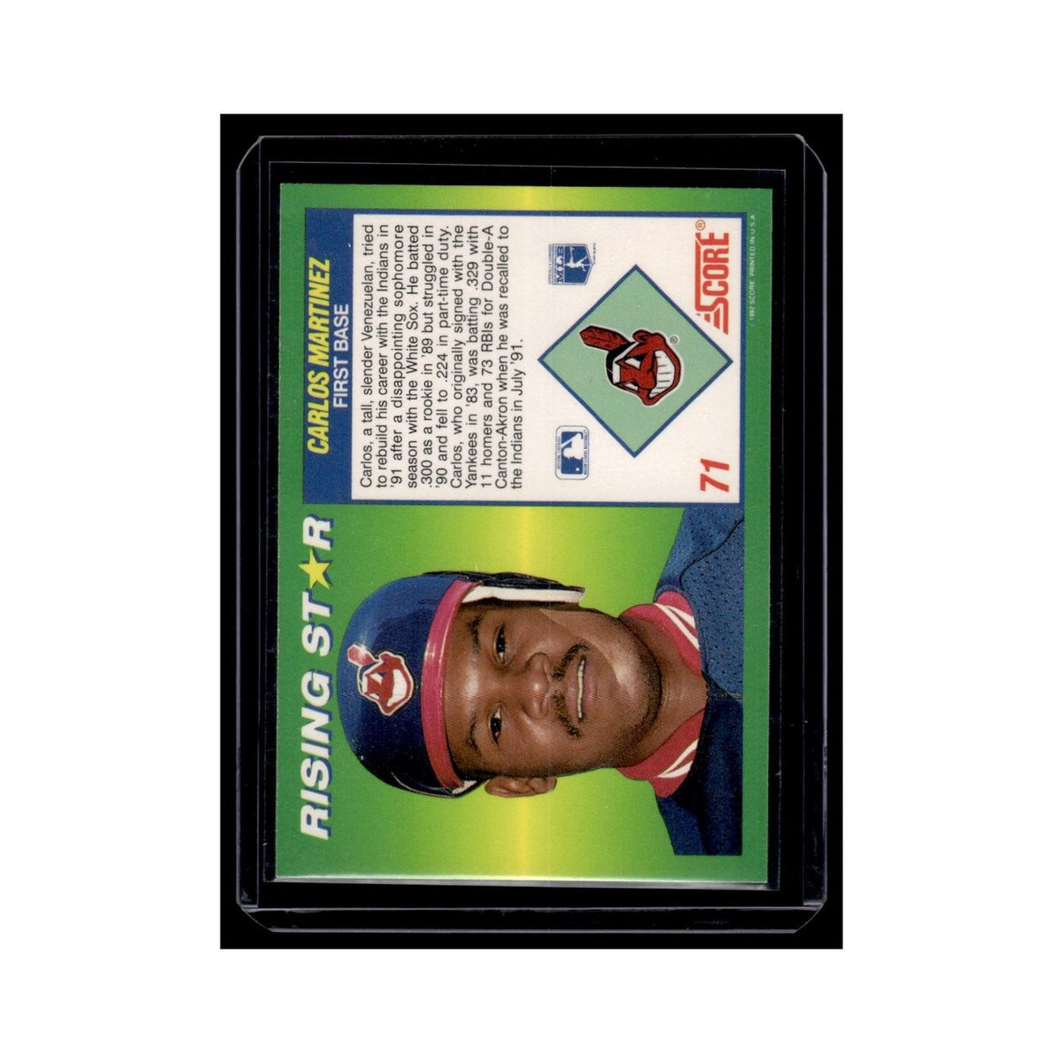 Carlos Martinez 1992 Score Rising Stars #71 Cleveland Indians Baseball Card NM