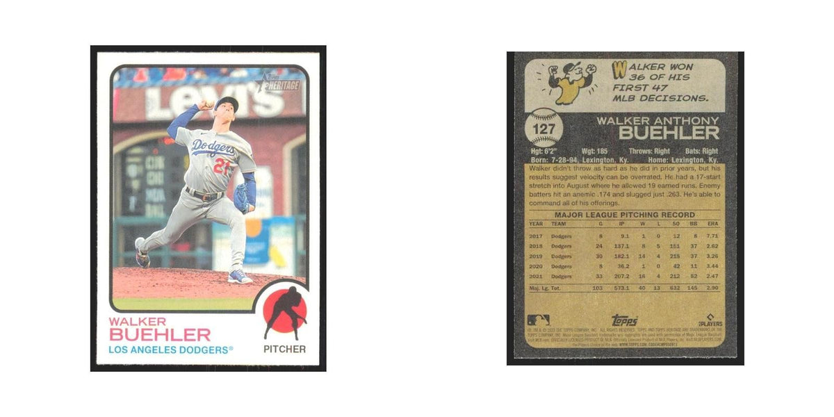 2022 Topps Heritage Walker Buehler Dodgers #127