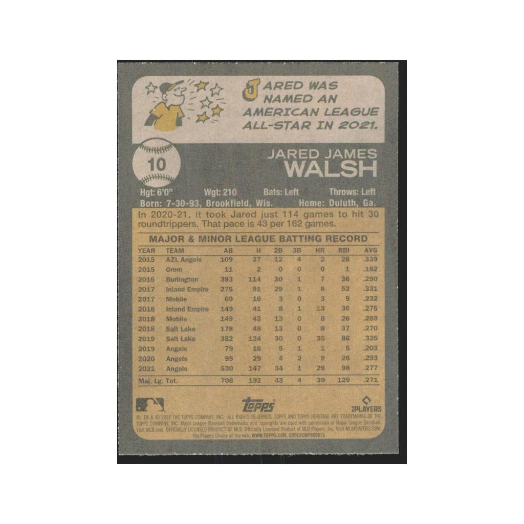 2022 Topps Heritage Jared Walsh Angels #10