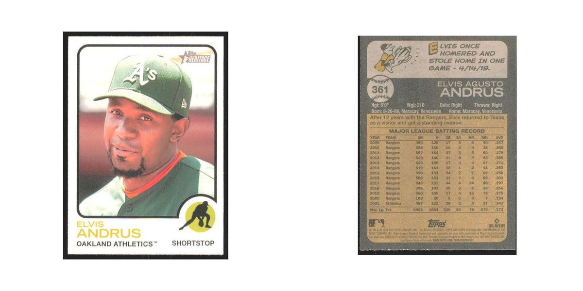 2022 Topps Heritage Elvis Andrus Athletics #361