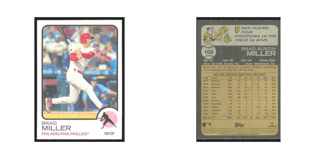 2022 Topps Heritage Brad Miller Phillies #108