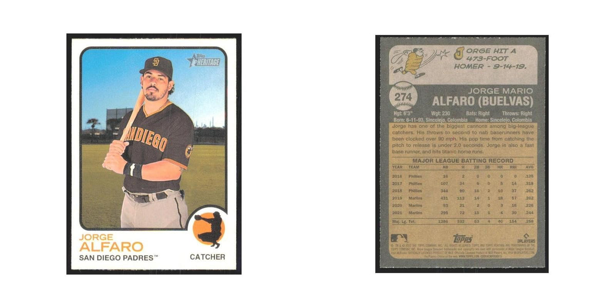 2022 Topps Heritage Jorge Alfaro Padres #274
