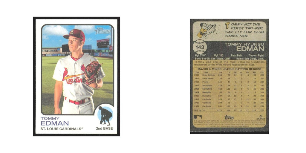 2022 Topps Heritage Tommy Edman Cardinals #143