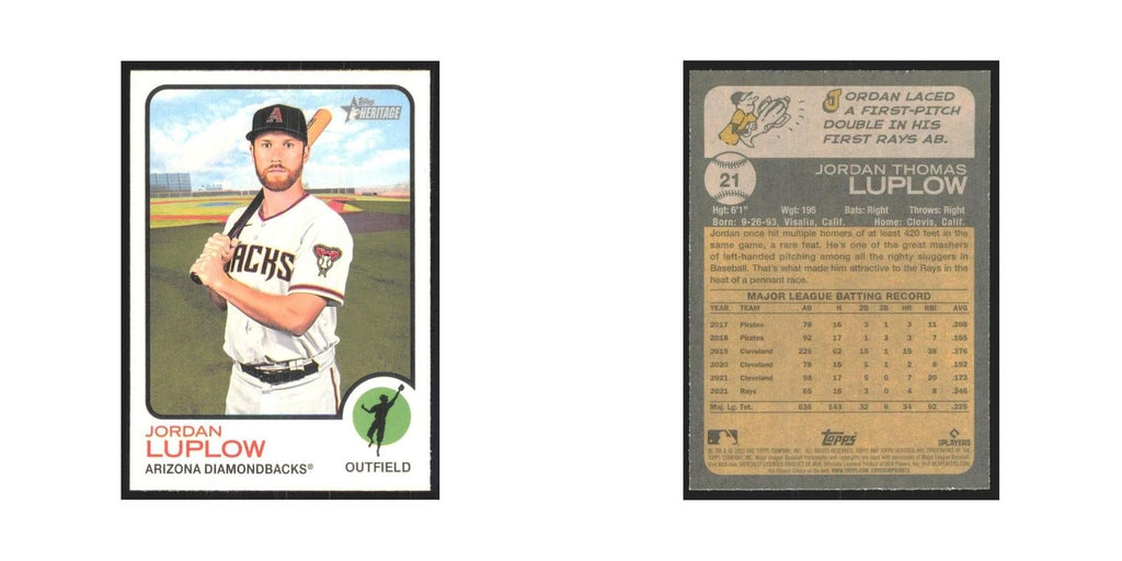 2022 Topps Heritage Jordan Luplow Diamondbacks #21