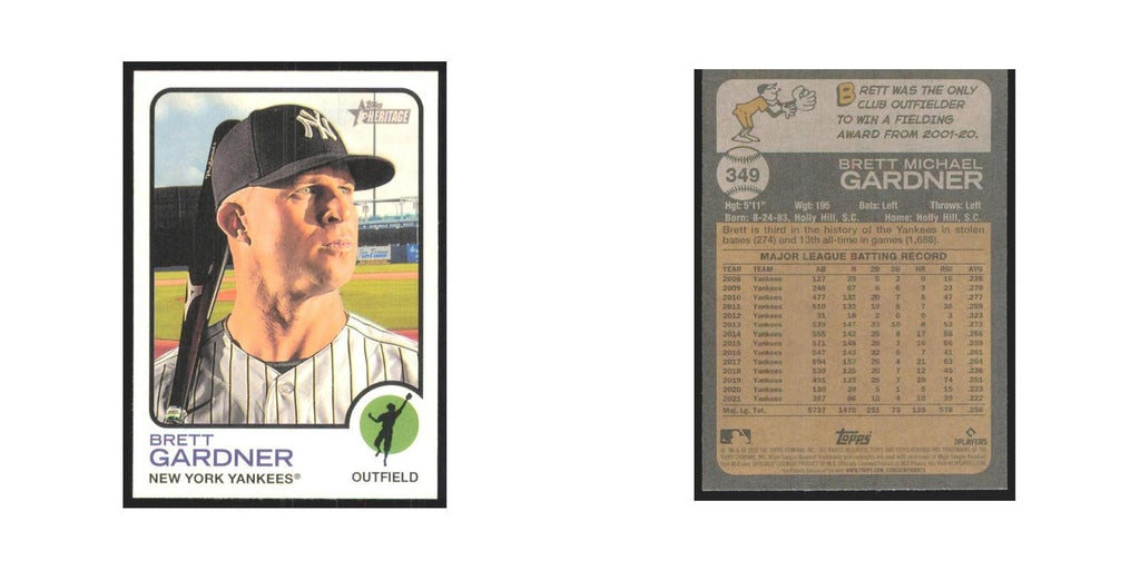 2022 Topps Heritage Brett Gardner Yankees #349