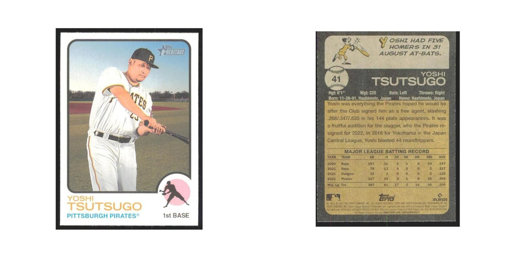 2022 Topps Heritage Yoshi Tsutsugo Pirates #41