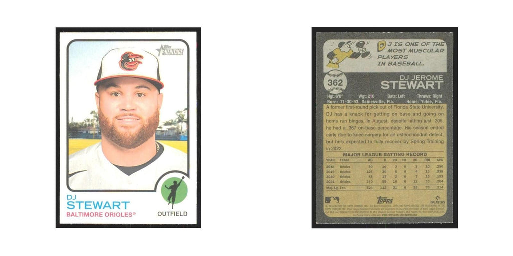 2022 Topps Heritage DJ Stewart Orioles #362