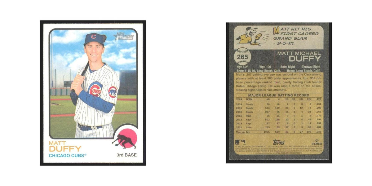 2022 Topps Heritage Matt Duffy Cubs #265