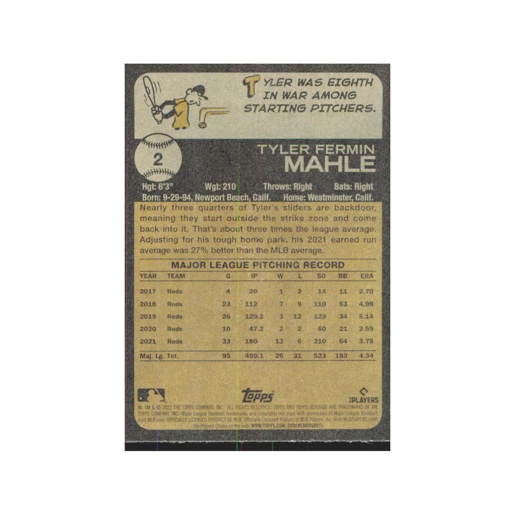 2022 Topps Heritage Tyler Mahle Reds #2