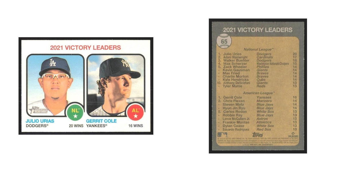 2022 Topps Heritage Julio Urias/Gerrit Cole Los Angeles Dodgers/New York Yankees