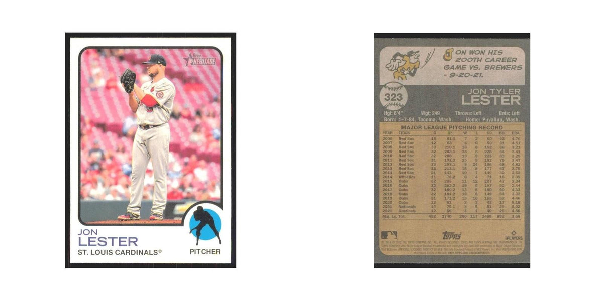 2022 Topps Heritage Jon Lester Cardinals #323