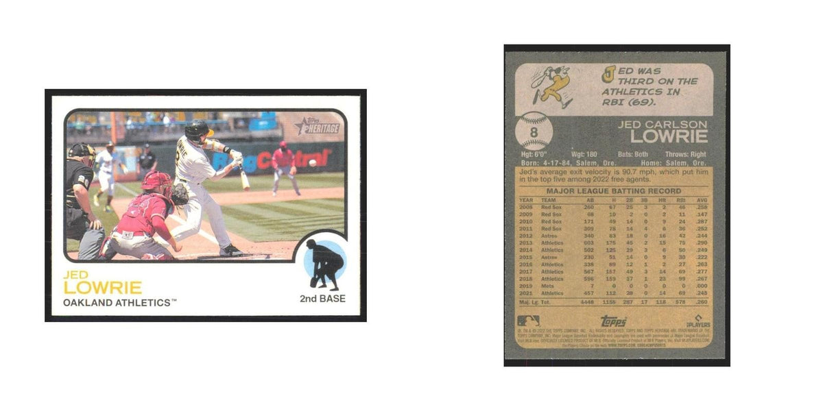 2022 Topps Heritage Jed Lowrie Athletics #8