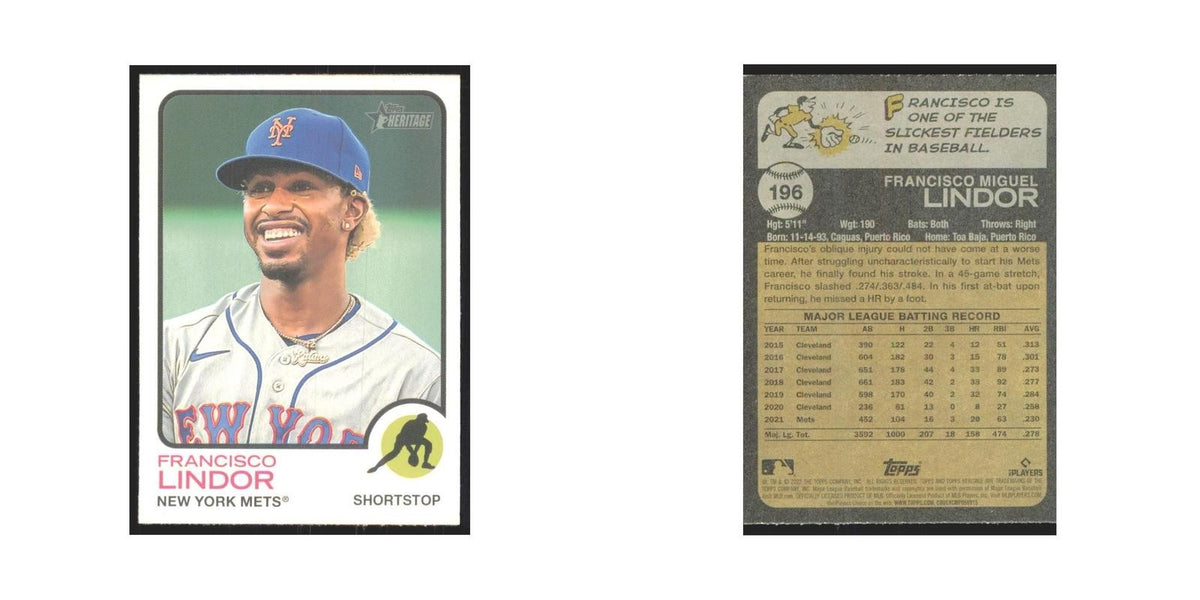 2022 Topps Heritage Francisco Lindor Mets #196