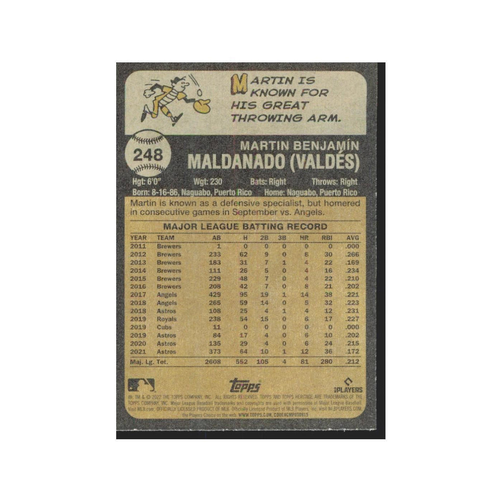 2022 Topps Heritage Martin Maldonado Astros #248