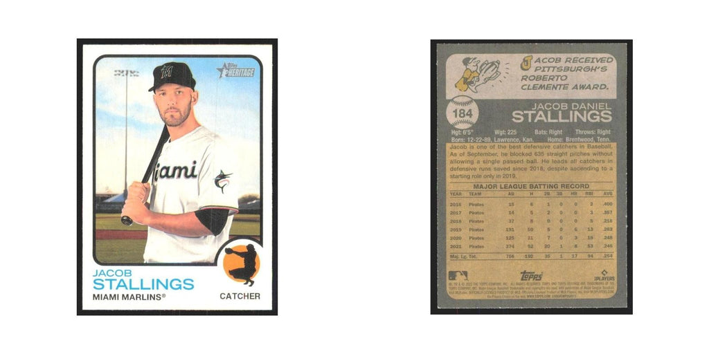 2022 Topps Heritage Jacob Stallings Marlins #184
