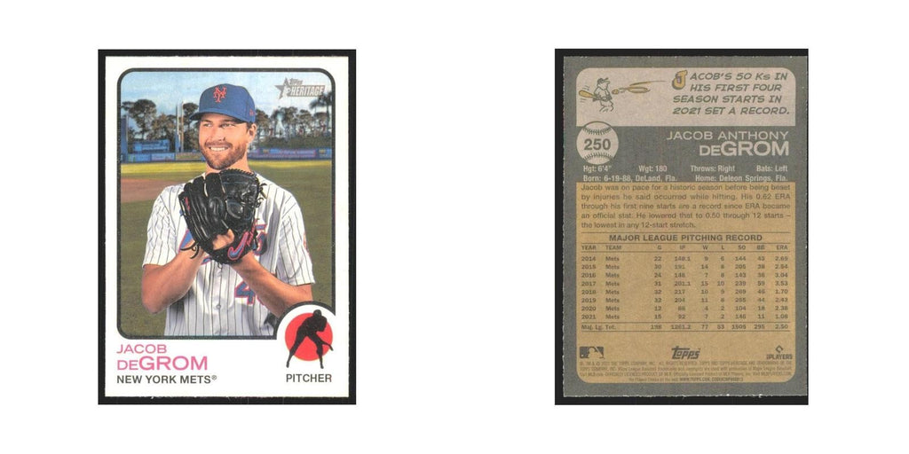 2022 Topps Heritage Jacob deGrom Mets #250