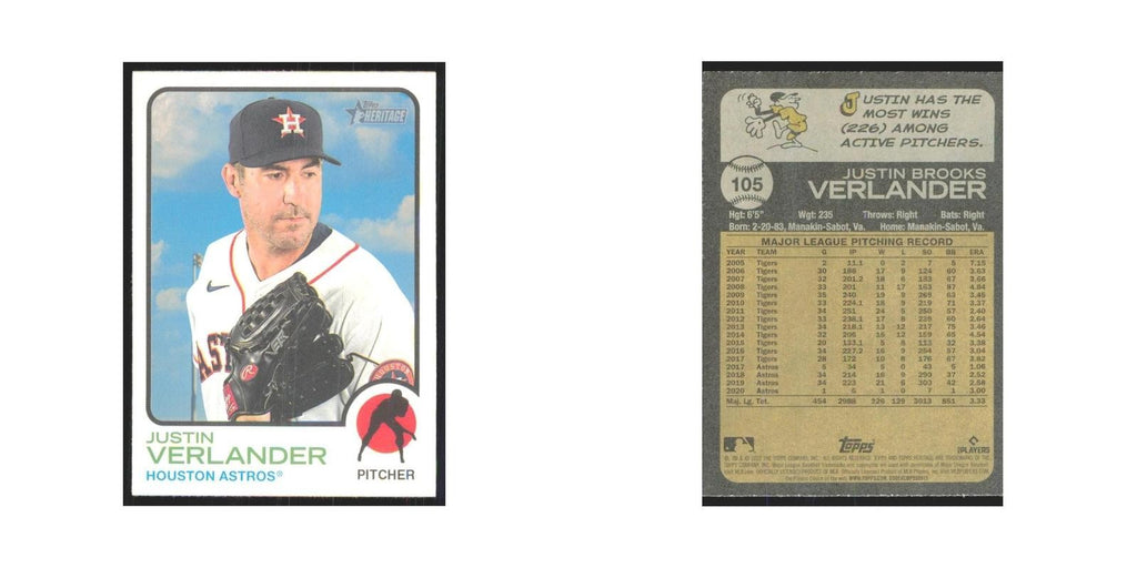 2022 Topps Heritage Justin Verlander Astros #105